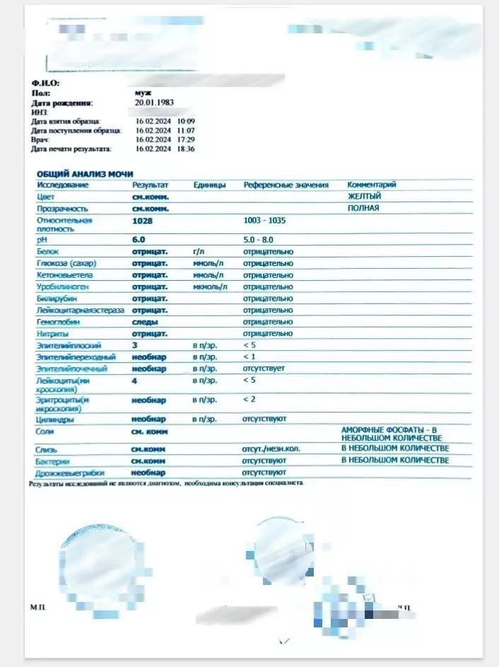 Купить общий анализ мочи (форма 210/у)
